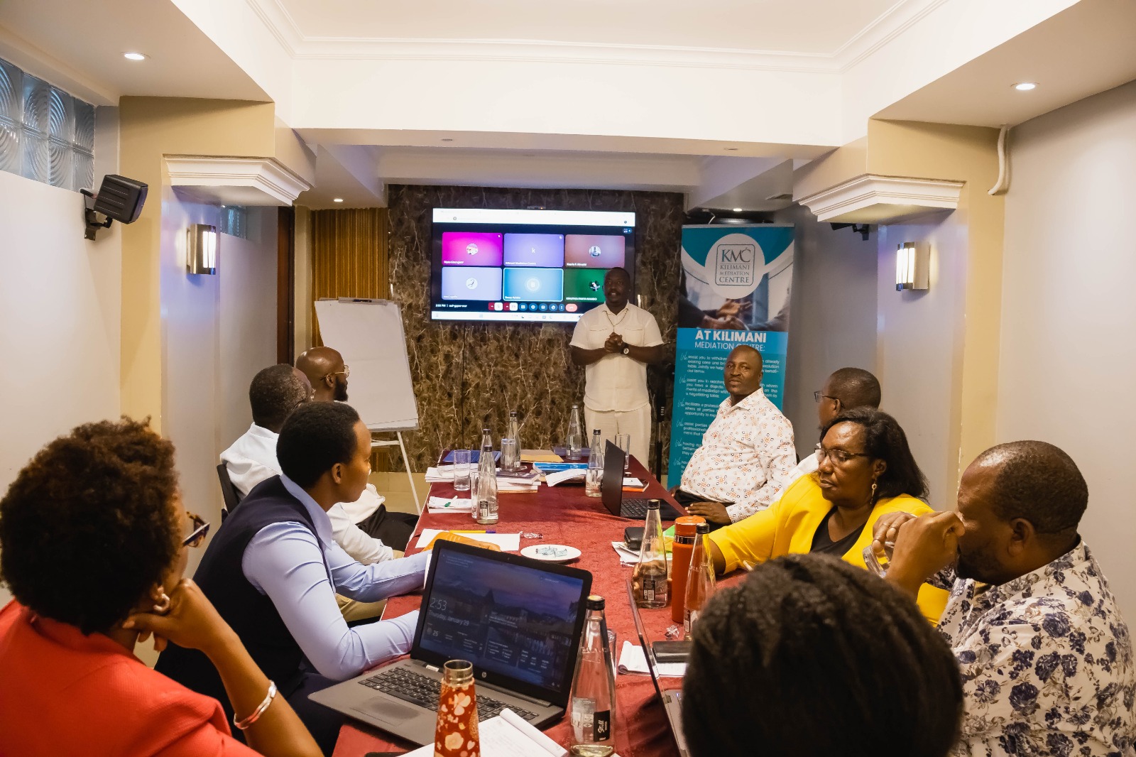 KMC professional mediator training and facilitated group discussion